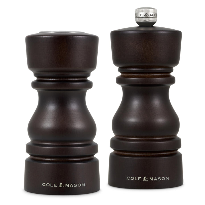 Cole & Mason London Salz- und Pfefferstreuer & Mühlen-Geschenkset, 130 mm / 5" Mühle aus Schokoladen