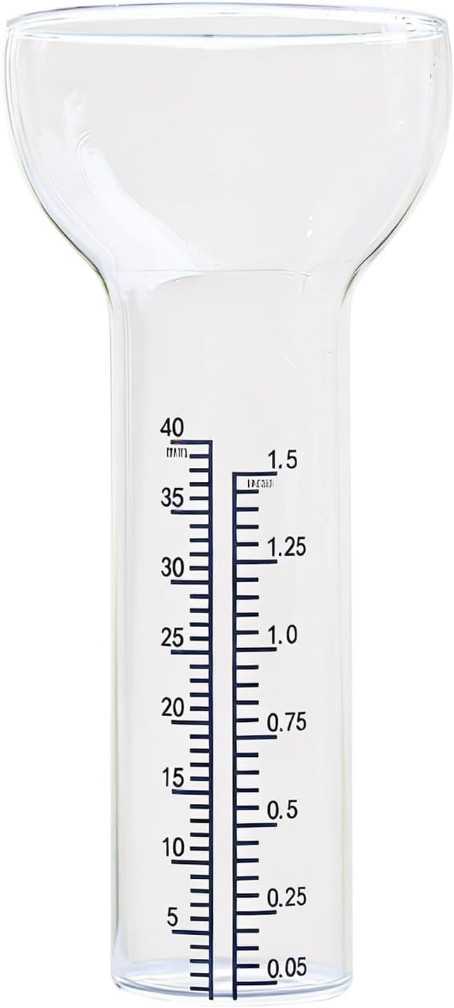 Regenmesser/Niederschlagsmesser Ersatzglas aus Glas mit klaren Markierungen, 35/40 mm trichterförmig
