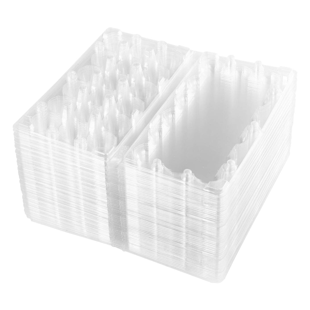 HEMOTON 50 Stücke 18 Gitter Wachtelei Aufbewahrungsbox Transparent Ei Spender Halter Fall Kühlschran