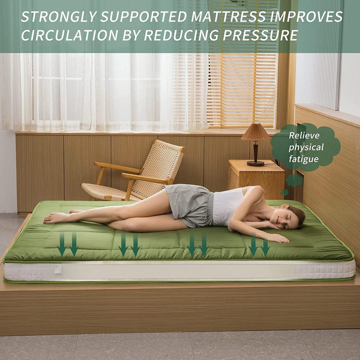 MAXYOYO Futon Matratze, Gepolsterte Japanische Bodenmatratze Gesteppte Bett Matratzenauflage, Extra