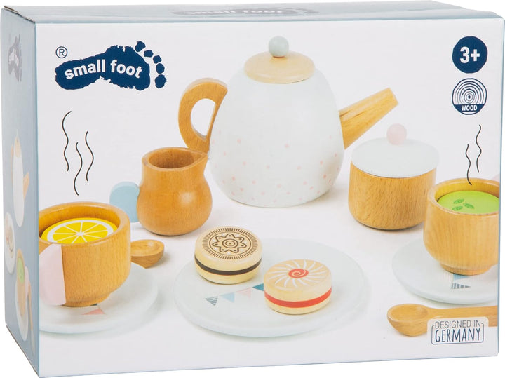 small foot Teeservice "Kinderküche" aus Holz, Zubehör für Kinderküche / Spielküche mit 17 Teilen, ab