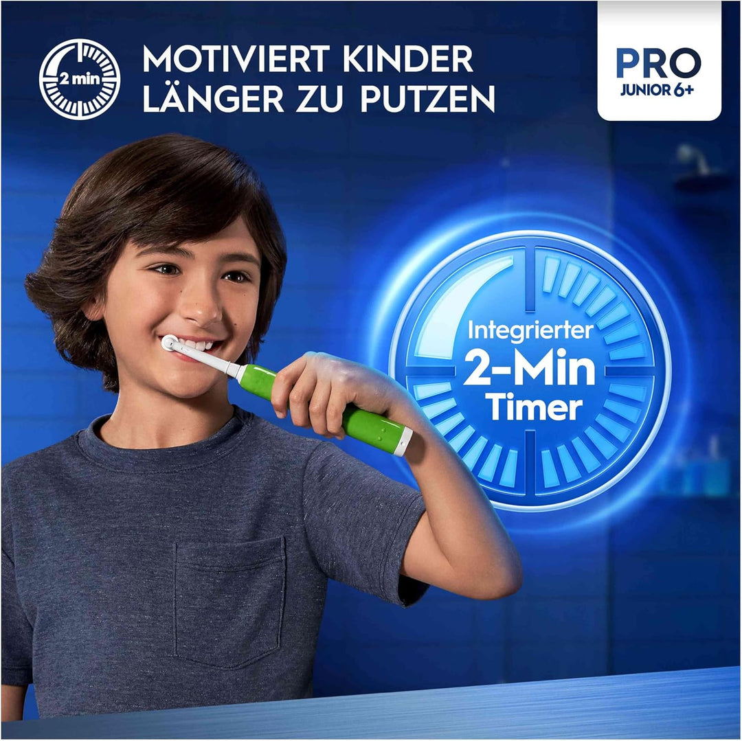 Oral-B Pro Junior Elektrische Zahnbürste/Electric Toothbrush für Kinder ab 6 Jahren, Drucksensor, 3