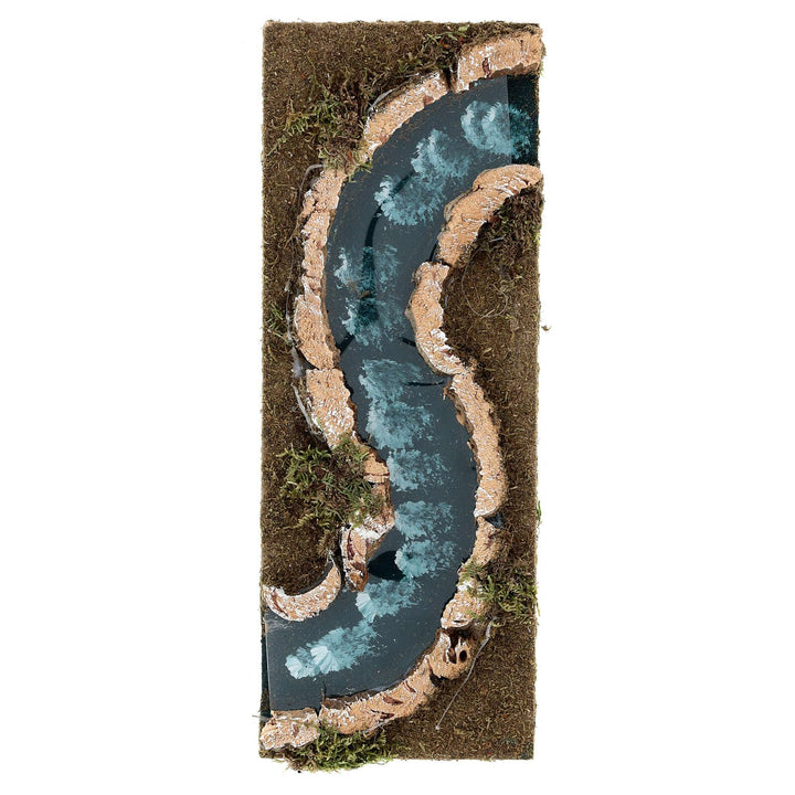 Flussstrecke für Krippe aus Kork und Holz 33x14 cm