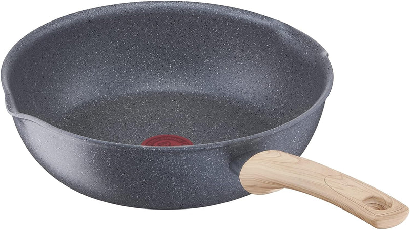 TEFAL G2667702 NATURAL FORCE 26 cm tiefe Pfanne, Mineralia + Antihaftbeschichtung, alle Kochfelder i