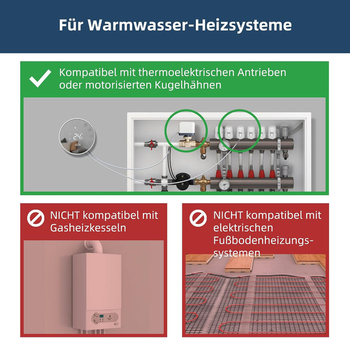 Beok Smart fussbodenheizung Thermostat, Programmierbare WiFi Thermostate für die Warmwasserbereitung