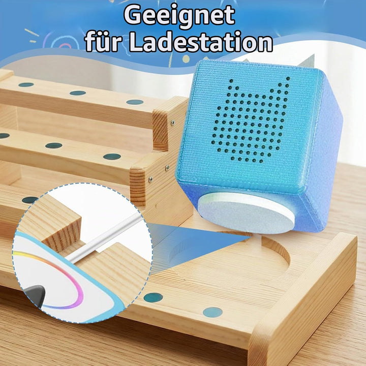 4-stöckiges Tonie Regal Kompatibel mit Toniebox Ladestation und Tonie Figuren, Magnetisches Toniereg