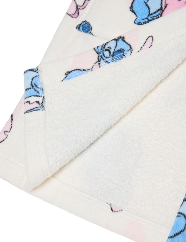 OVS Kids Weisser Mädchen-Bademantel aus 100% Baumwolle mit Lilo &amp; Stitch Muster 7-8 Jahre Weiss, 7-8