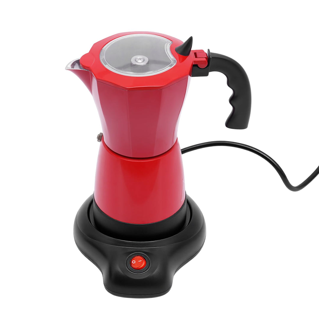Elektrische Espressokocher &amp; Mokkakanne, 480W Moka Pot Kaffeekanne Inkl. Heizsockel, 300ML Espressok