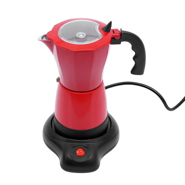 Elektrische Espressokocher &amp; Mokkakanne, 480W Moka Pot Kaffeekanne Inkl. Heizsockel, 300ML Espressok