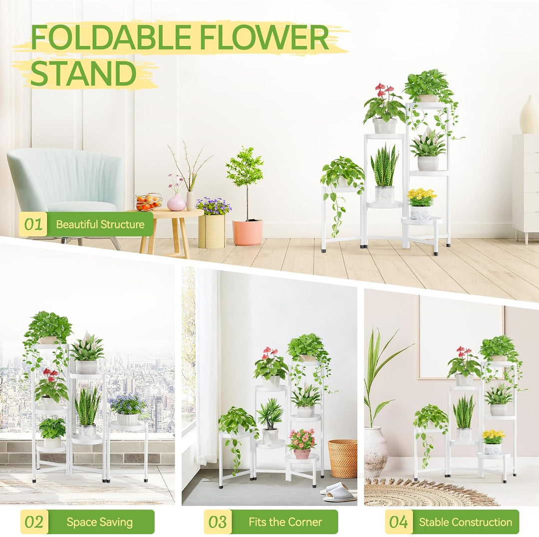 iDavosic.ly Pflanzenständer Metall mit 6 Etagen, Blumenständer Pflanzenregal Blumenregal Indoor Outd