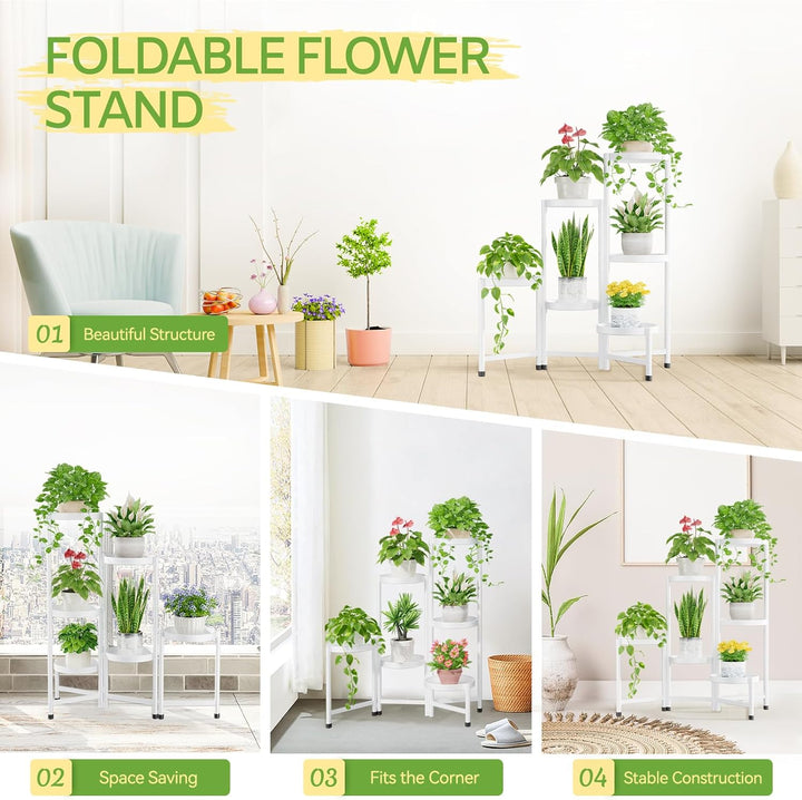 iDavosic.ly Pflanzenständer Metall mit 6 Etagen, Blumenständer Pflanzenregal Blumenregal Indoor Outd