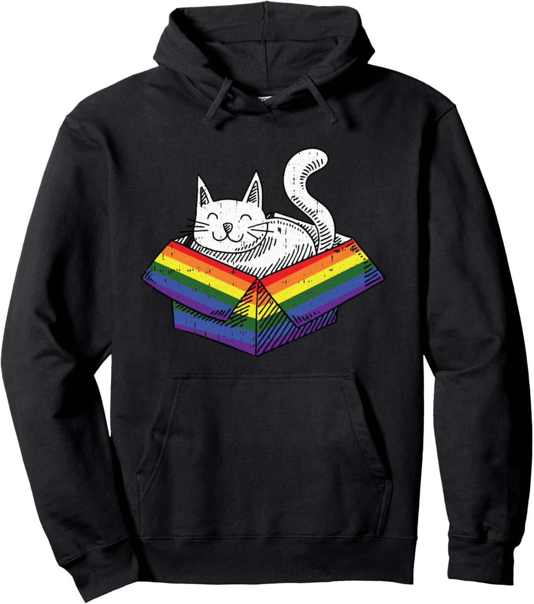 Gay Cat Pride LGBT-Q Ally Regenbogen-Kätzchen Pullover Hoodie