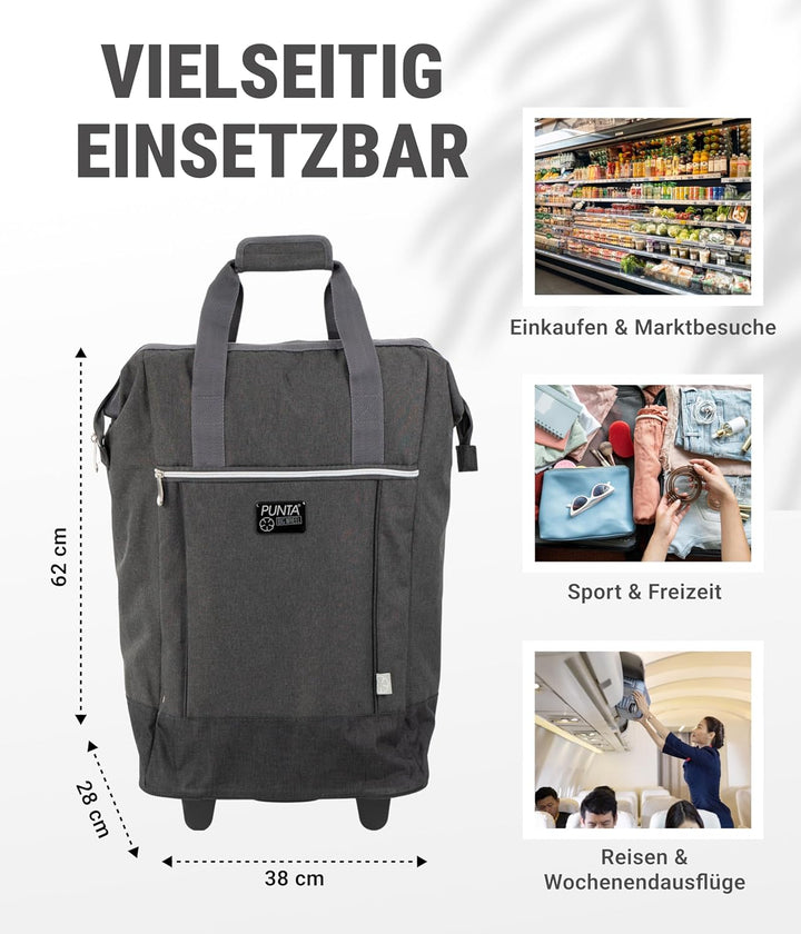 Punta Shopping Roller, dunkelgrau, 38x62x28cm 38x62x28cm Dunkelgrau, 38x62x28cm Dunkelgrau