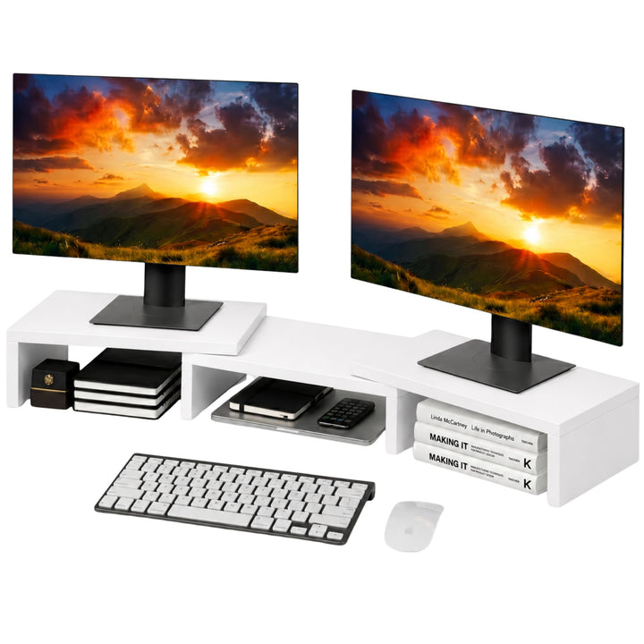 Dual Monitor Stand Riser, Monitorständer, Laptopständer, Schreibtisch-Organisator, Computerständer,