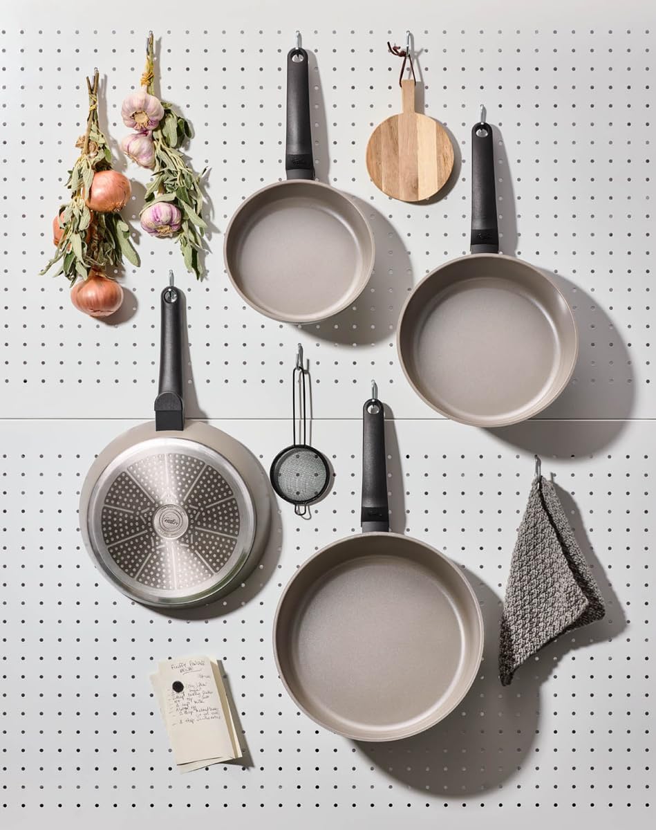 Fissler Ceratal Evo Classic Pfannen-Set 2-teilig (Ø 24 cm + Ø 28 cm, Warmgrau) – Keramikpfannen herg