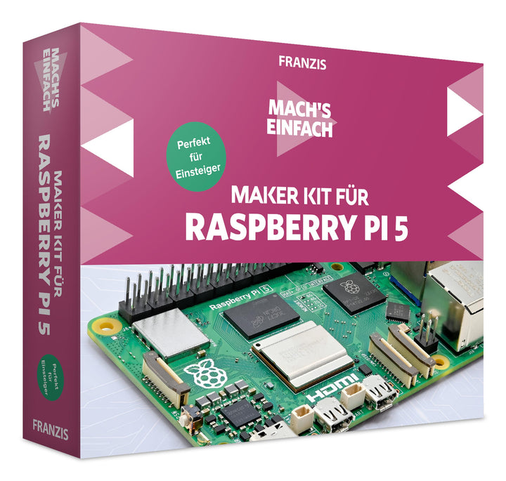 FRANZIS 67219 - Mach's einfach Raspberry Pi 5 für Einsteiger, inkl. Allen Bauteilen und umfangreiche