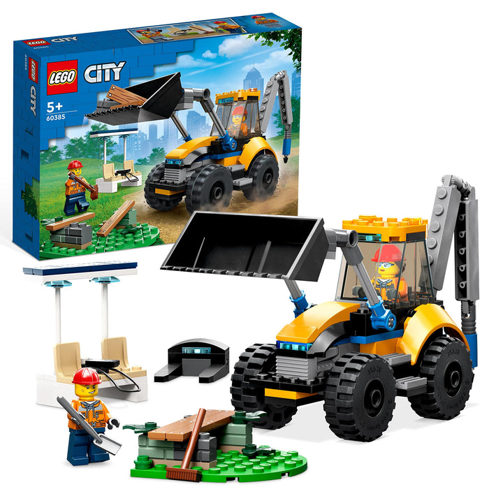 LEGO 60385 City Radlader Baufahrzeug, Bagger-Spielzeug für Kinder als Lernspielzeug mit Minifiguren,