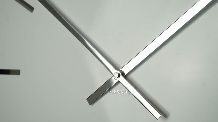 FLEXISTYLE Moderne grosse Wanduhr Exact 50cm, Acrylglas und Acrylspiegel, Stille, Wohnzimmer, Schlaf