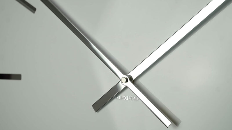 FLEXISTYLE Moderne grosse Wanduhr Exact 50cm, Acrylglas und Acrylspiegel, Stille, Wohnzimmer, Schlaf