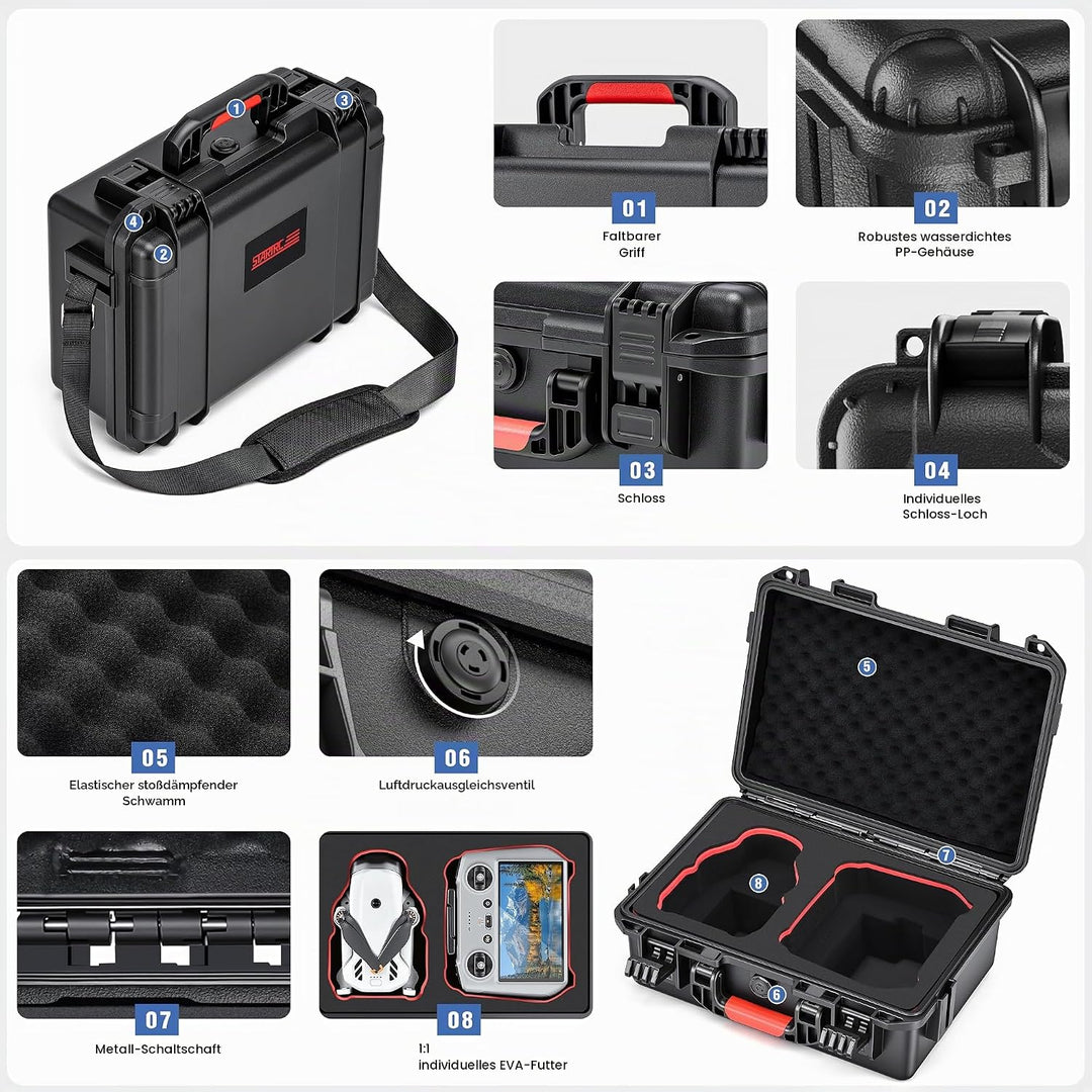 STARTRC Lito X1/1 Koffer, Wasserdichter Harter Tasche für DJI Lito X1/1 Fly More Combo Zubehör für D