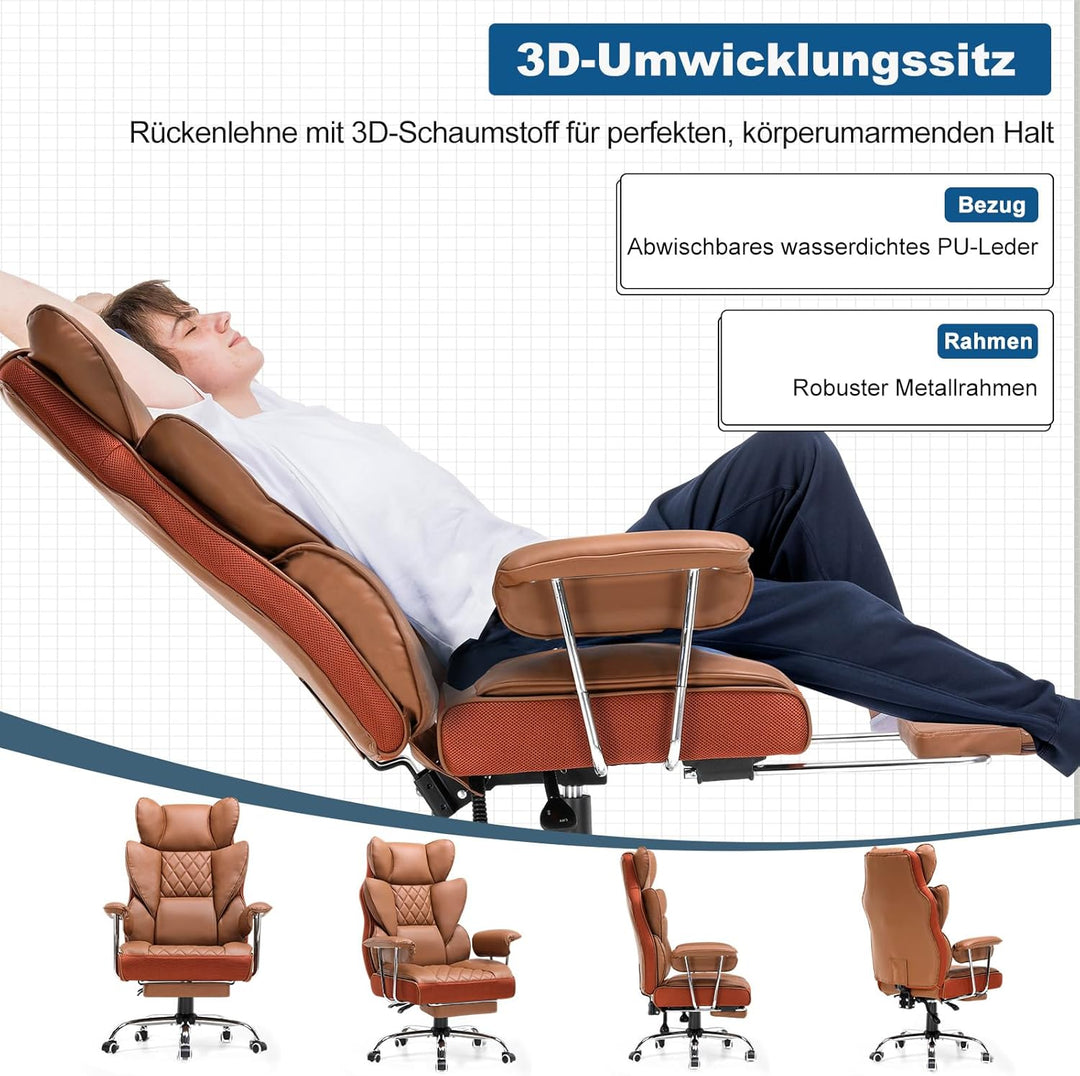 GTPLAYER Gaming Stuhl, Bürostuhl mit Taschenfeder-Lendenwirbelstütze, breiter Büro-Computersessel mi