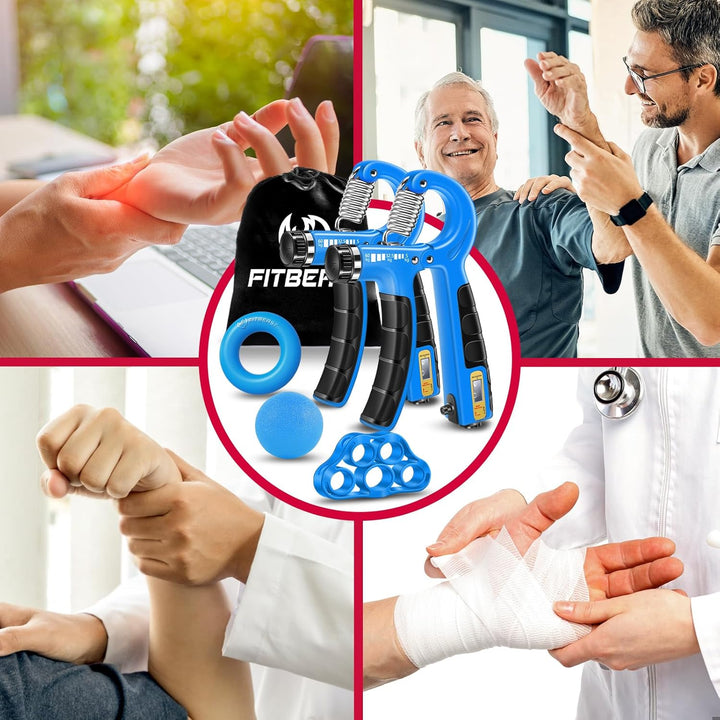 FitBeast Handtrainer Trainingsset (5-teilig), 2 Unterarmgriff Einstellbare Widerstand Handgreifer, F