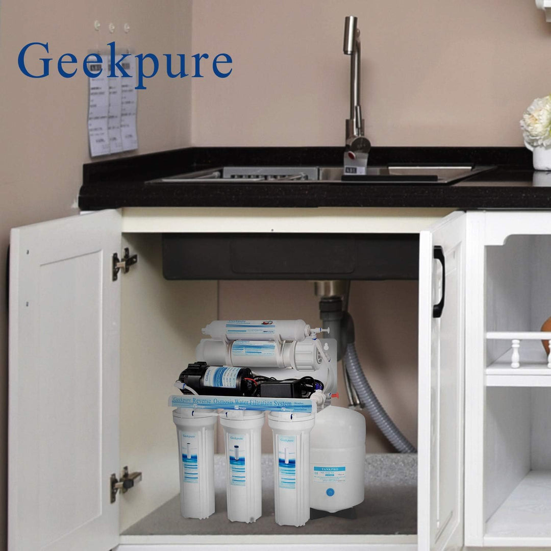Geekpure Umkehrosmose Booster Pumpe Kit mit Transformator + Hoch und Niederdruckschalter + Armaturen