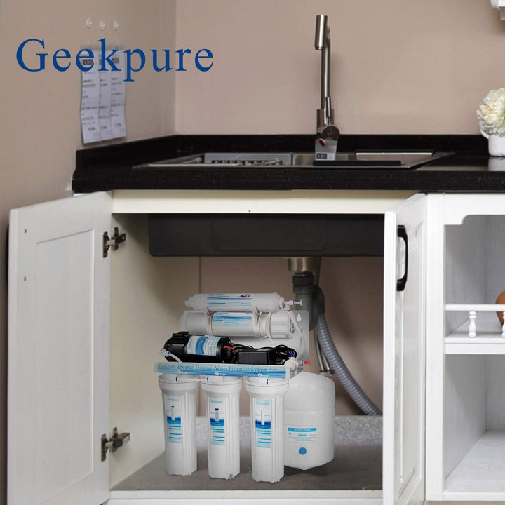 Geekpure Umkehrosmose Booster Pumpe Kit mit Transformator + Hoch und Niederdruckschalter + Armaturen