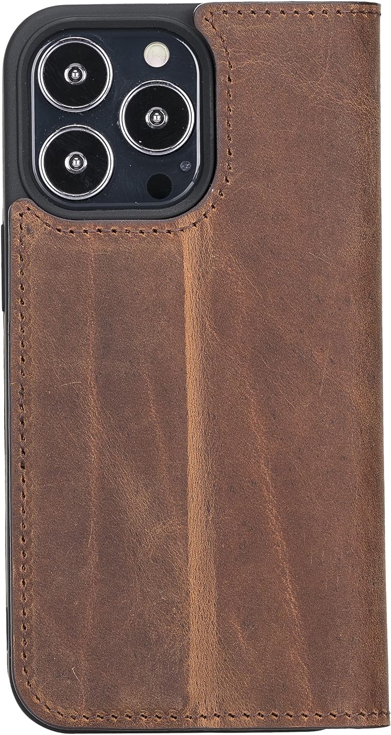 Solo Pelle aufklappbare Lederhülle kompatibel für iPhone 13 Pro Max in 6.7 Zoll inkl. 1 Kartenfach f