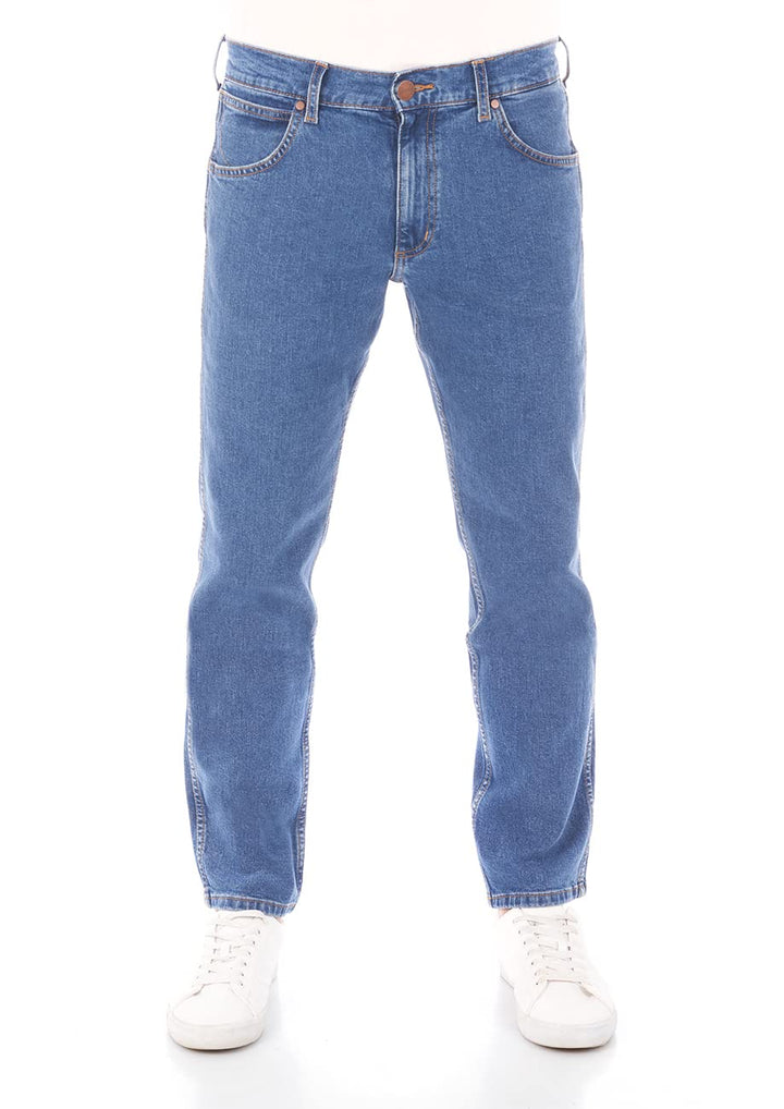 Wrangler Herren Jeans Greensboro Regular Fit Jeanshose Hose Denim Stretch Baumwolle Blau Schwarz W30
