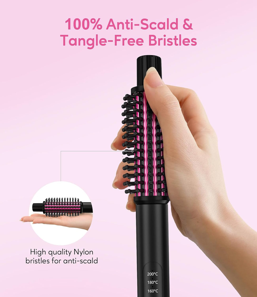 FARERY Mini Thermal Brush Heizbare Rundbürste 25mm für Locken & Volumen, Ideal für kurzes bis mittel
