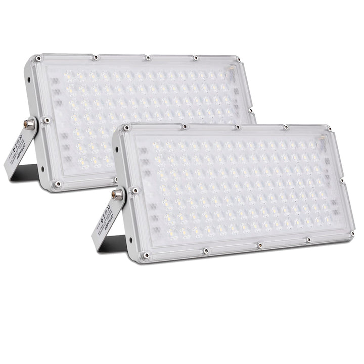 Sararoom 2 Pack LED Strahler Aussen 100W, 10000LM Superhell LED Scheinwerfer, 6500K Kaltweiss LED Fl
