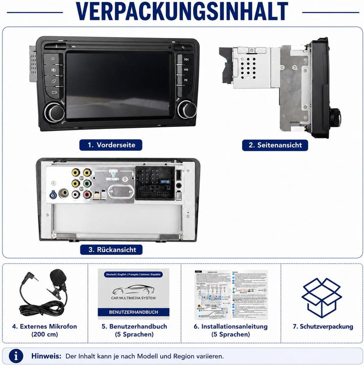 Spezialanschluss-Linux-Autoradio für Audi A3 8P / S3 / RS3 / Sportback | Kabelloses CarPlay/Android