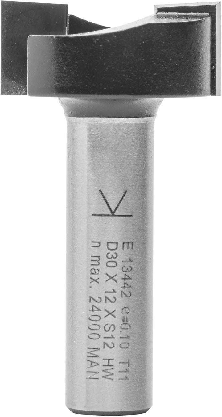ENT 13442 Planfräser HW, Schaft (S) 12 mm, Durchmesser (D) 30 mm, NL 12 mm, SL 40 mm, GL 52 mm SL=30