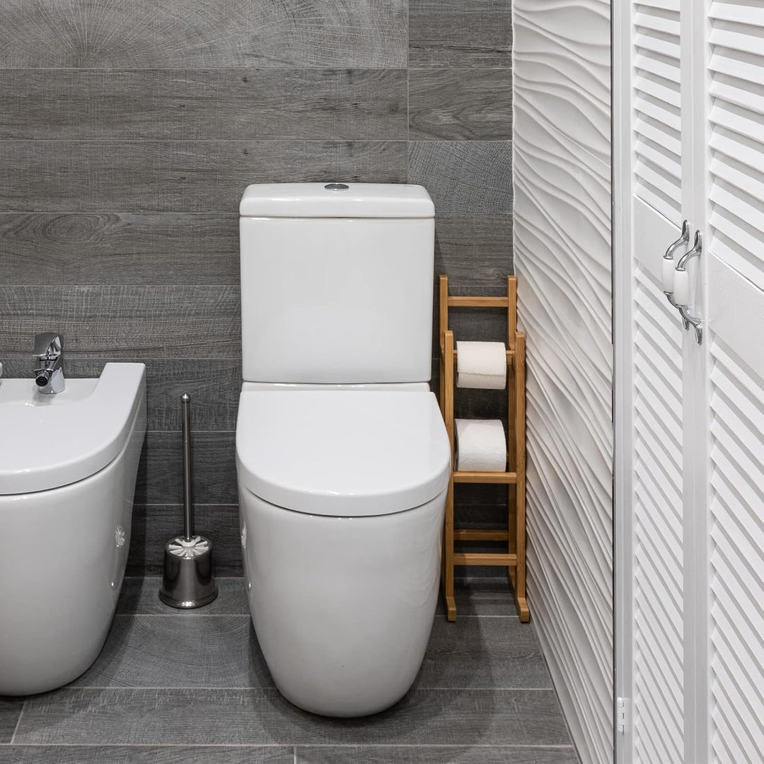 WC-Sitz D-Form Luxus Weiss Absenkautomatik Toilettendeckel Ergonomisches Design mit Quick Release Sc