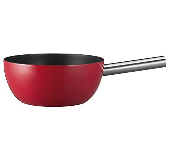 Spring Fondue Topf | Caquelon aus Aluminium-Guss | rot emailliert | Edelstahl Griff | antihaftbeschi