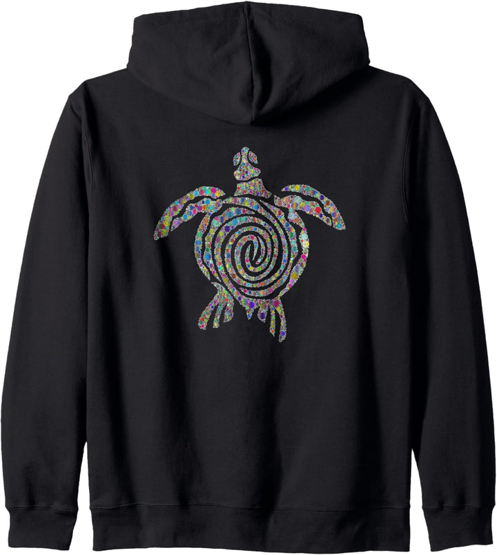 Tribal Sea Turtle Spirit Animal distressed style, color Kapuzenjacke
