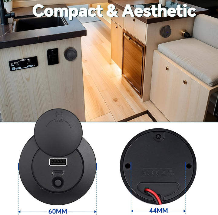 acegoo 2 x USB C Steckdose 12V Wohnmobil Buchse 50W, Typ C Anschluss PD3.0 30W QC3.0 20W, 12 Volt La