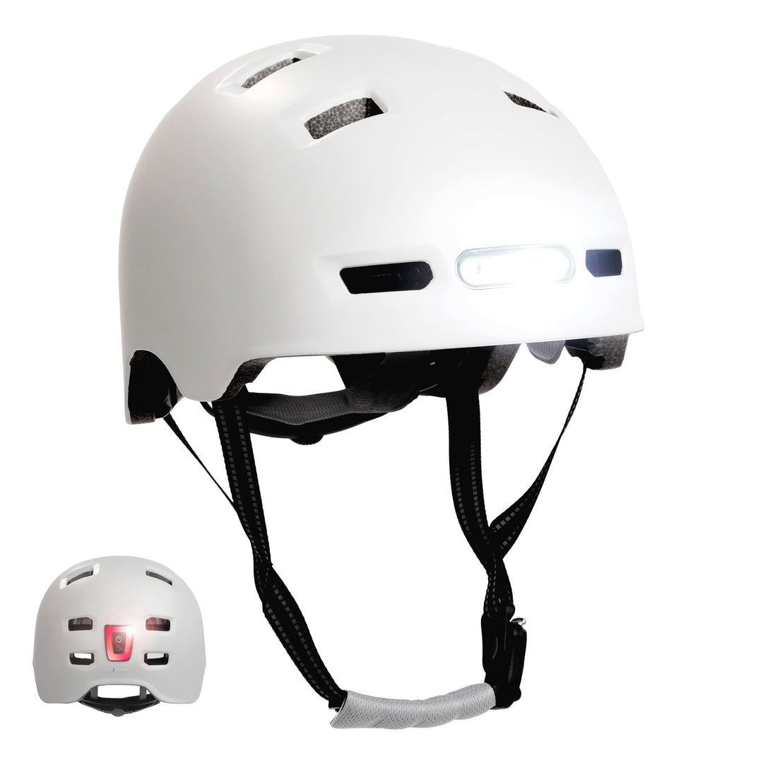 Crazy Safety Vertigo Matt Schwarz Fahrradhelm mit Vorder- und Rücklicht USB | Skater-Helm für Roller