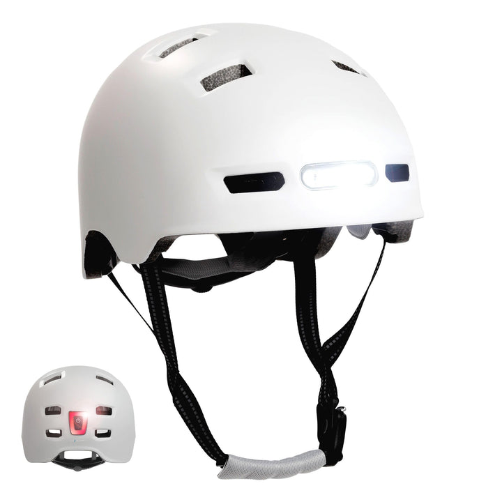 Crazy Safety Vertigo Matt Schwarz Fahrradhelm mit Vorder- und Rücklicht USB | Skater-Helm für Roller