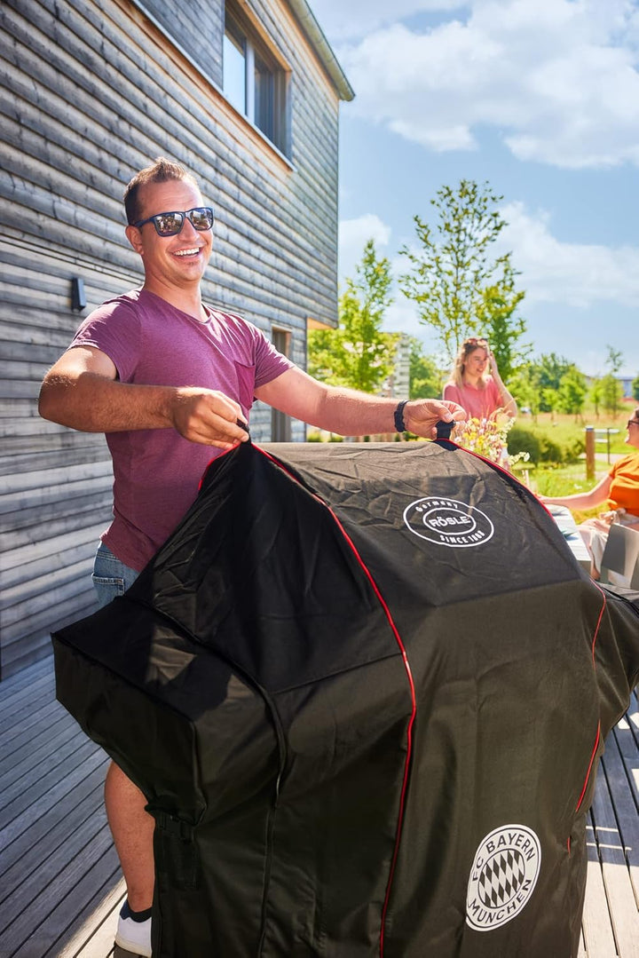 RÖSLE FC Bayern Edition Abdeckhaube VIDERO G4/G4-S schwarz / rot / weiss FC Bayern Edition - BBQ-Sta