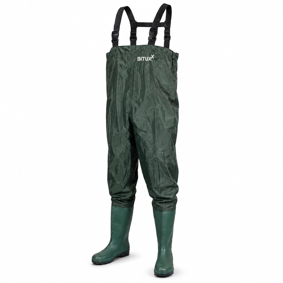 MS-Point Wathose Anglerhose Watstiefel Watt Fisch Teich Gummi PVC Nylon Gr. 40-47 45