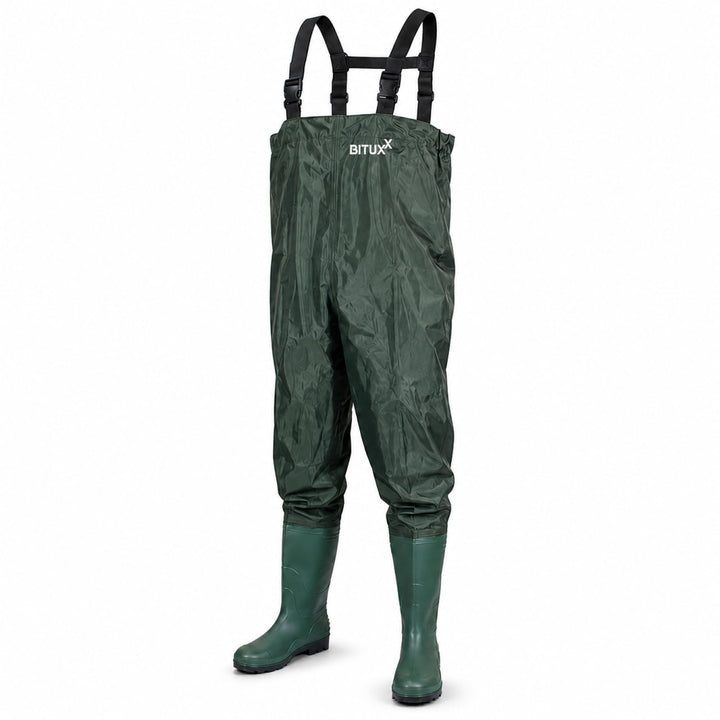 MS-Point Wathose Anglerhose Watstiefel Watt Fisch Teich Gummi PVC Nylon Gr. 46