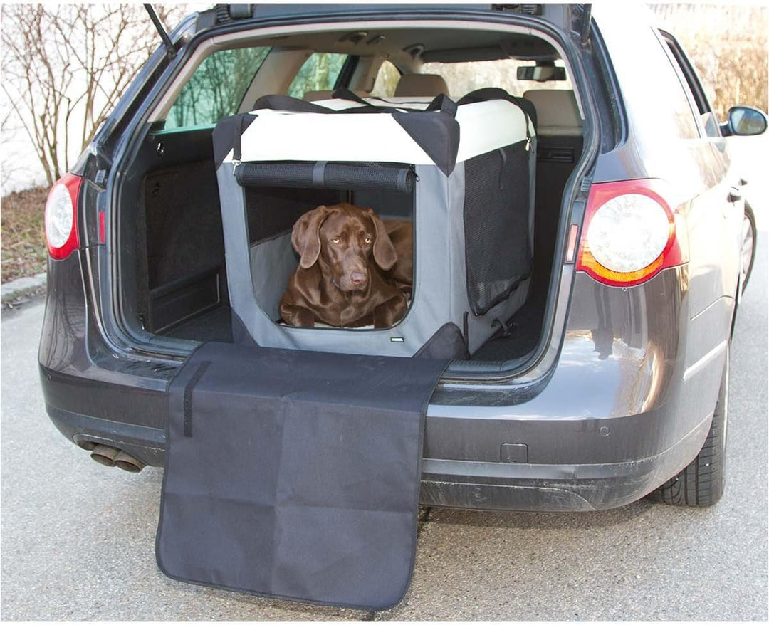 Kerbl 80598 Transportbox Journey, 81 x 58 x 58 cm, grau/beige beige 81x58x58 cm (1er Pack), beige 81