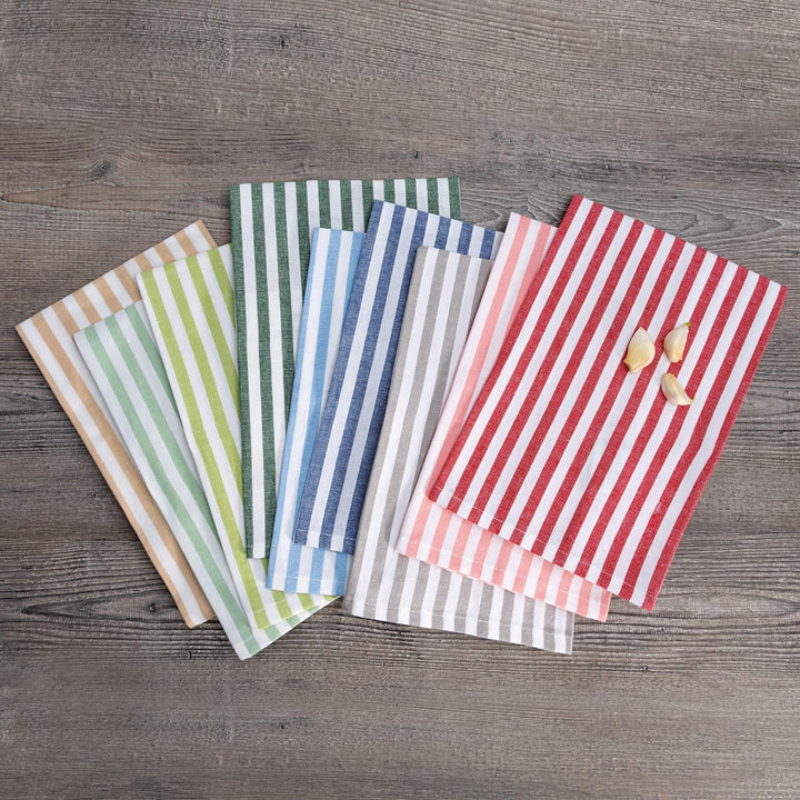 FILU Geschirrhandtücher 8er Pack Hellblau / Weiss gestreift (Farbe und Design wählbar) 45 x 70 cm -