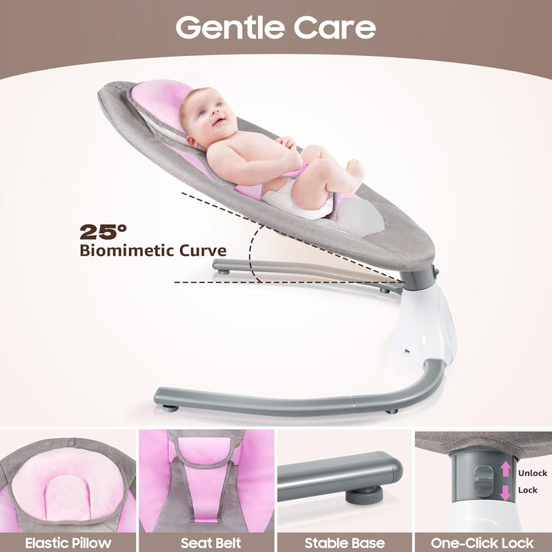 Babywippe, Elektrische Babyschaukel mit Musik,Elektrische Babywippe Monate Faltbar Abnehmbar und Was