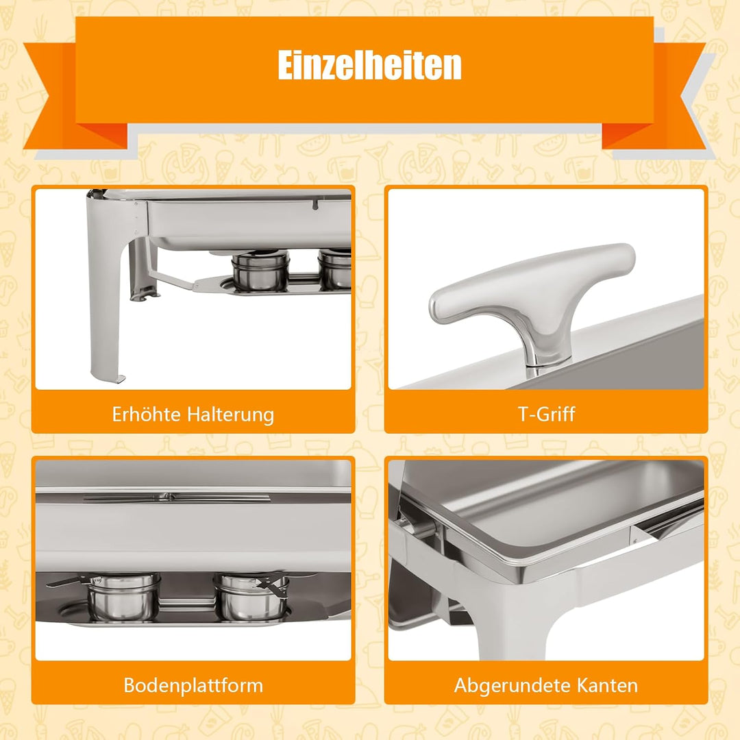 Edelstahl Warmhaltebehälter Kommerzieller Speisewärmer Warmbehälter Essen Warmhalten Behälter Cateri
