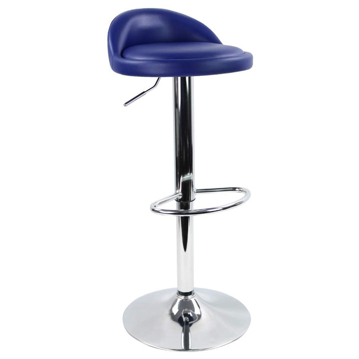 KKTONER Barhocker Tresenhocker höhenverstellbar 60-80cm mit Fussstütze PU Leder Blau, Blau