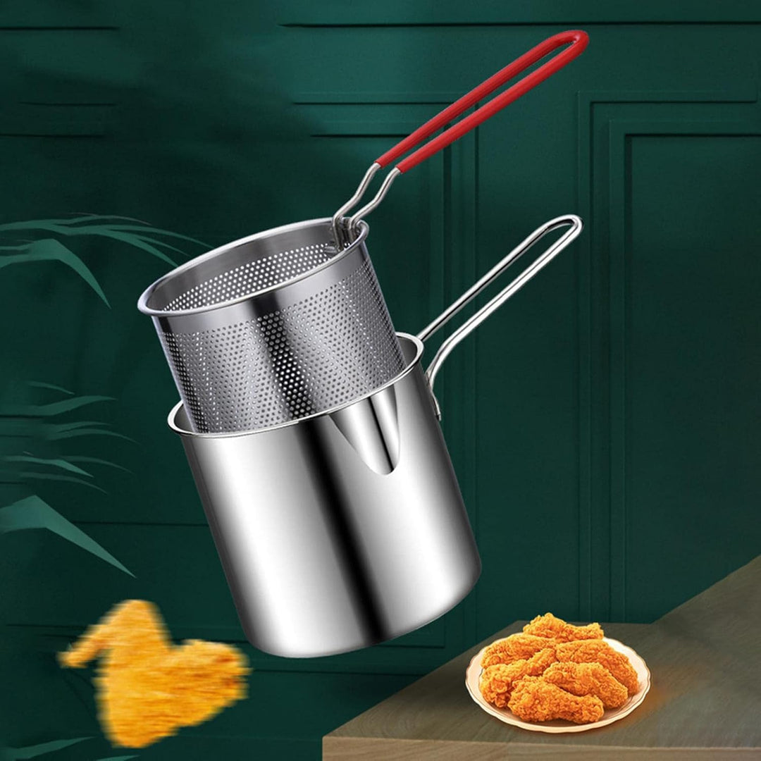 Frittiertopf - Ölsparende kleine Fritteuse im japanischen Stil | Kochtopf zum Braten von Hähnchensch