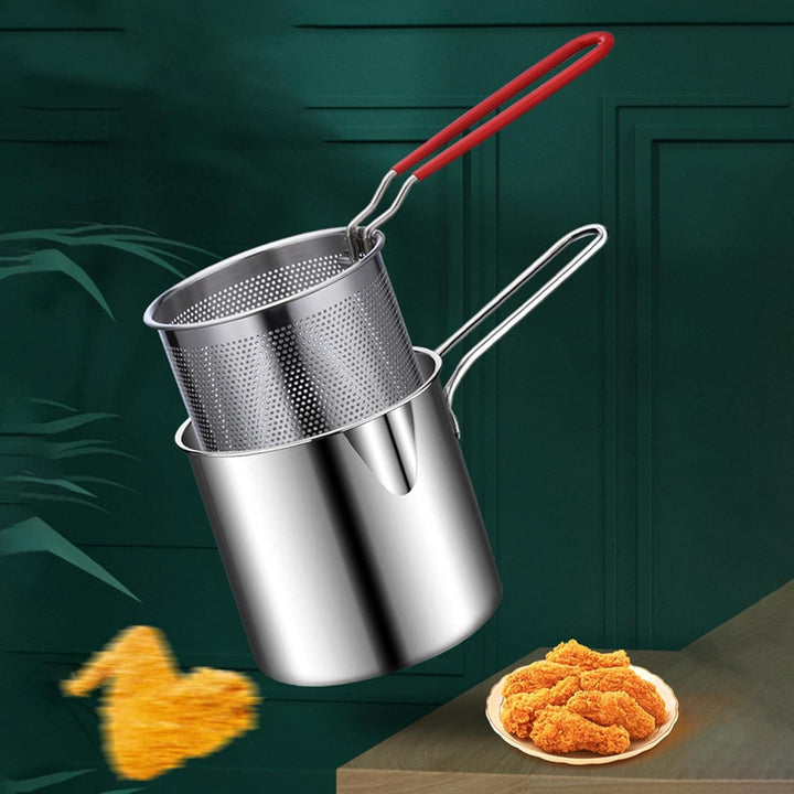 Frittiertopf - Ölsparende kleine Fritteuse im japanischen Stil | Kochtopf zum Braten von Hähnchensch
